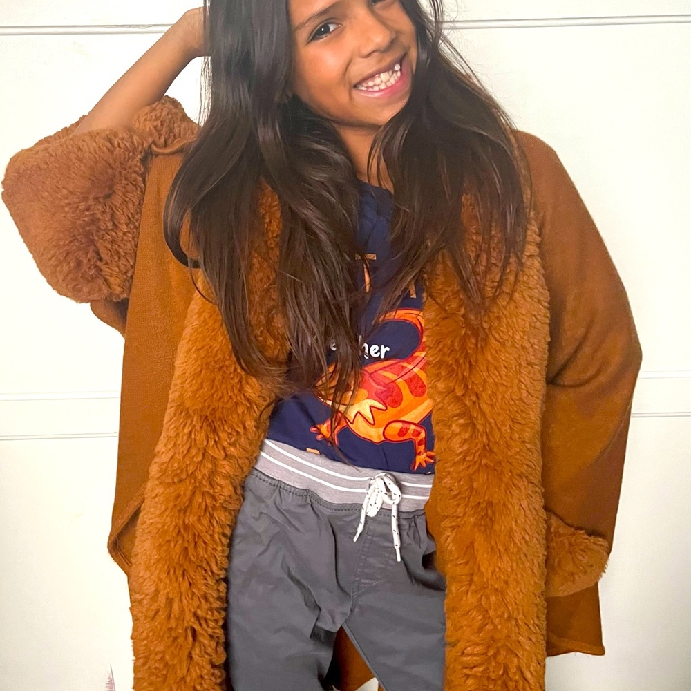Brown teddy cape